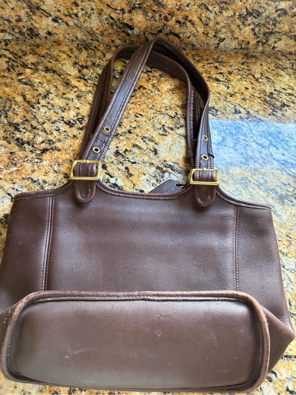 Brown Leather Tote Bag with Adjustable Straps